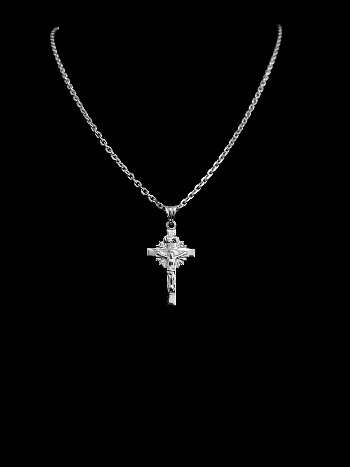 Kreuz mit Jesus Anhänger in 925 Silber