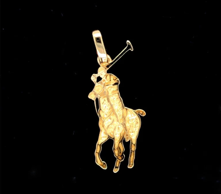 Sportlicher Reiter - Anhänger in 585 Gold