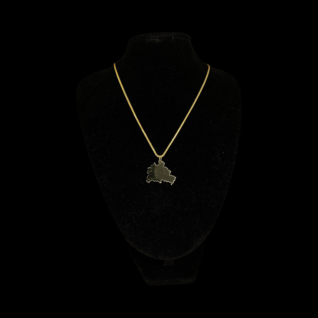 Berlin Karte-Anhänger in 585 Gold