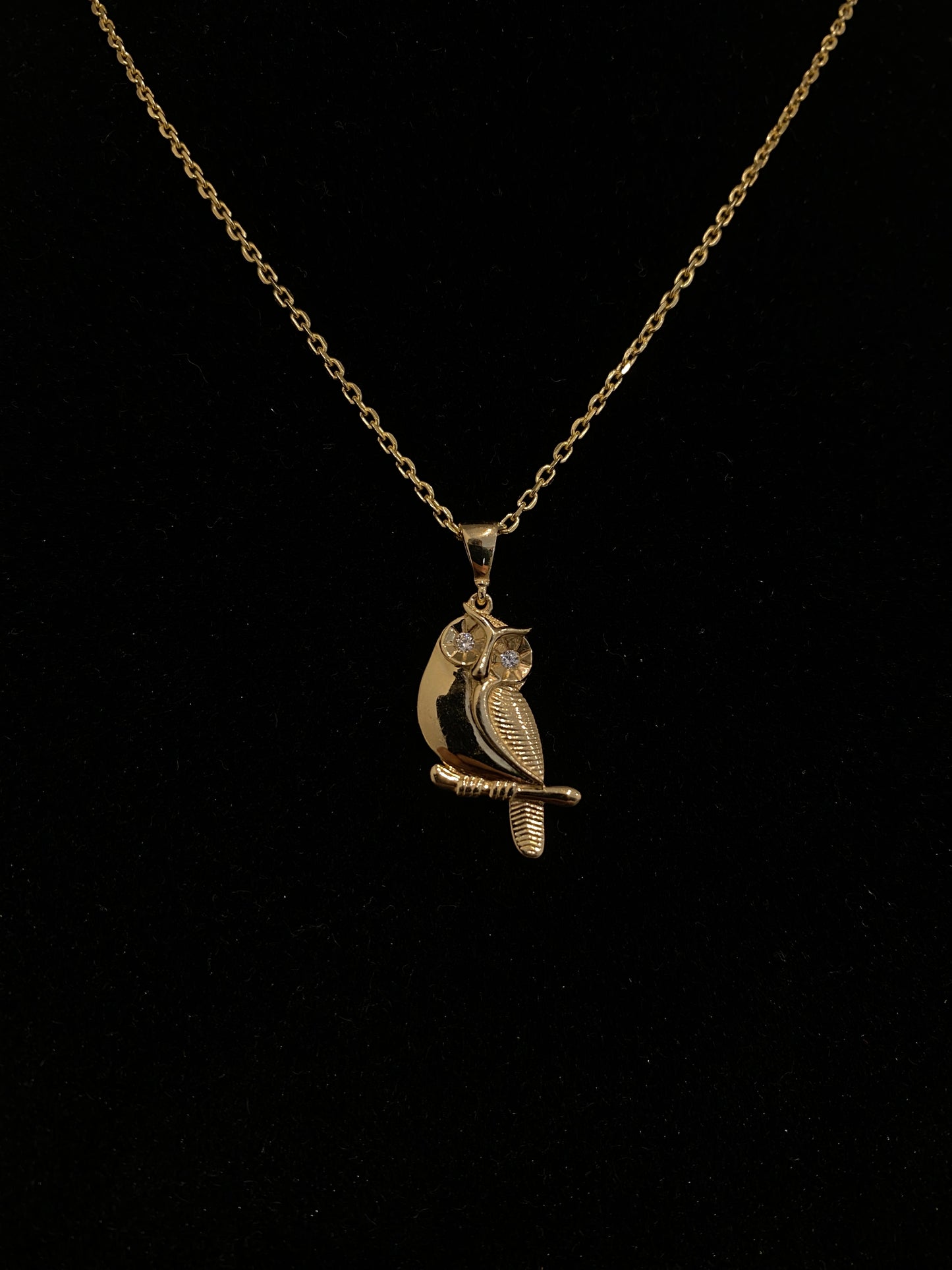 Eule Anhänger in 585 Gold