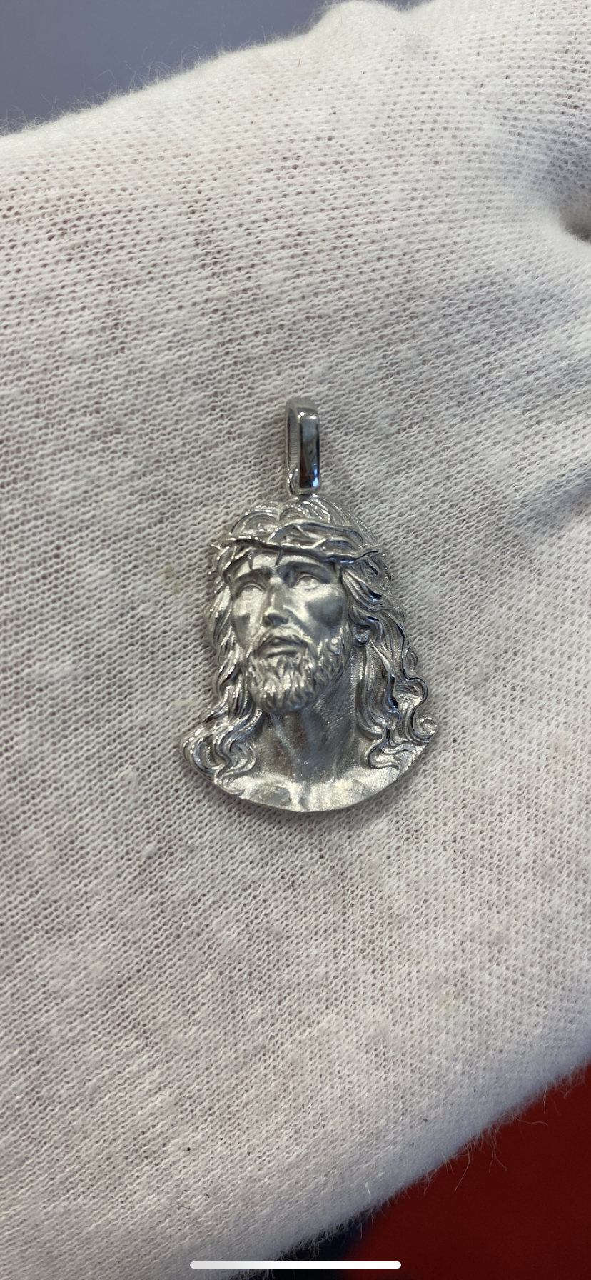 Jesus Anhänger Silber Mattiert