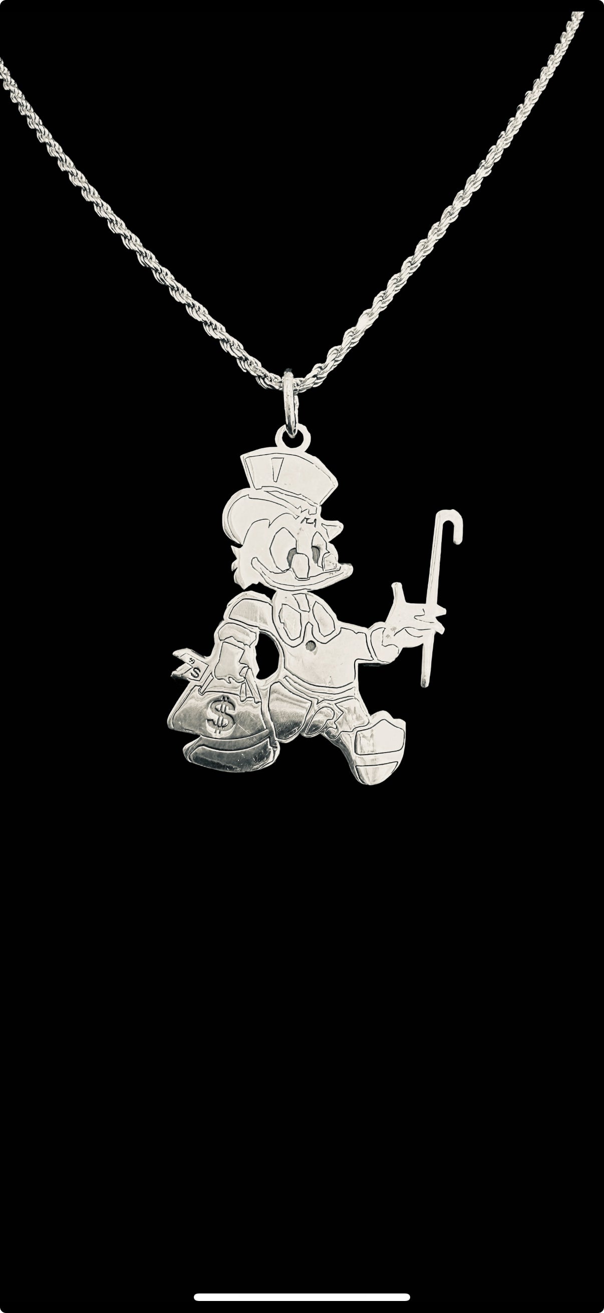 Dagobert Duck Anhänger in 925 Silber
